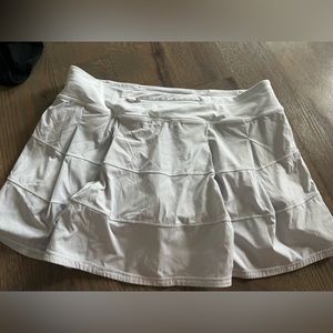 lululemon white pace rival skirt, size 12 tall